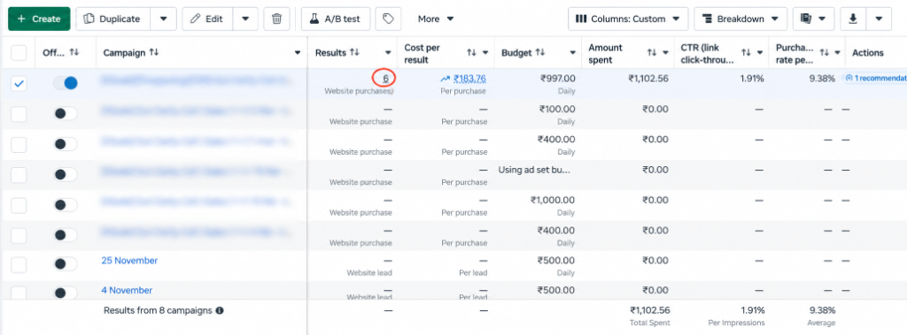 Meta Ads Purchase Proof